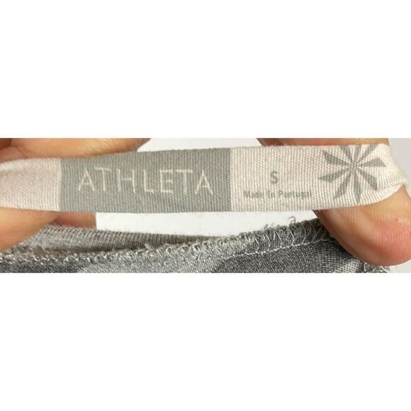 Athleta Gray Shadow Striped Faux Wrap Skirt, Drawstring Waist, small, sty 819645 - Picture 7 of 9